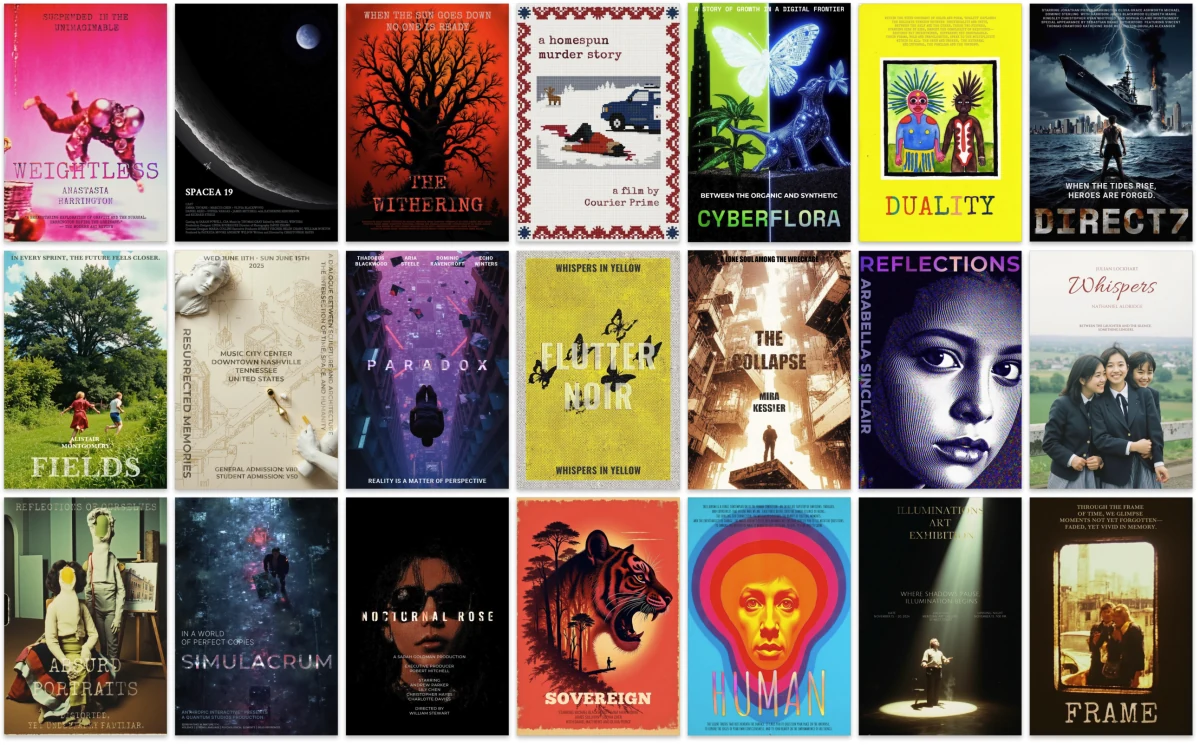 POSTA customized artistic poster generation examples